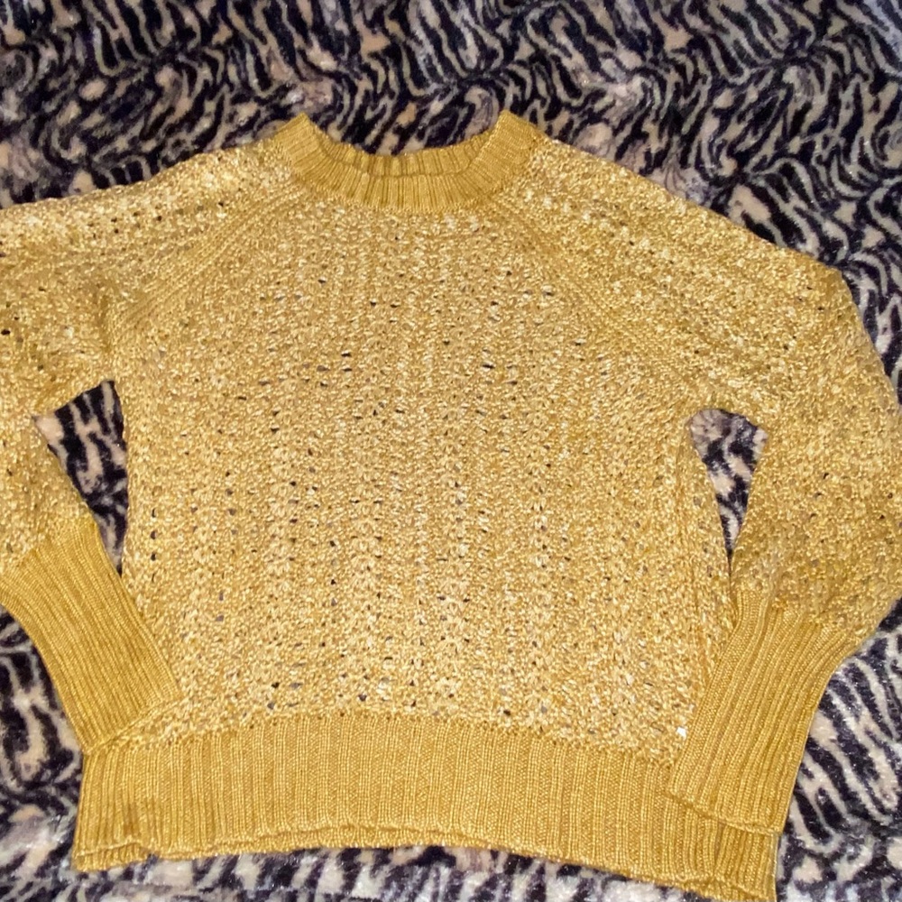 American Eagle Outfitters Mustard Crew Neck Sweater